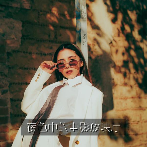 夜色中的电影放映厅